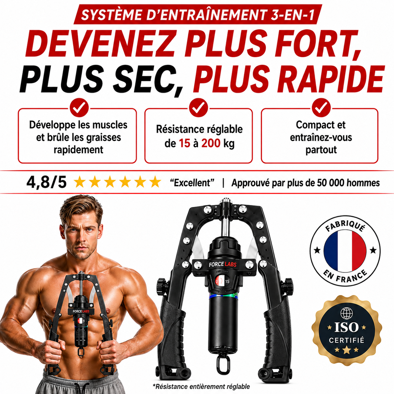 FORCELABS® ENTRAÎNEUR MUSCULAIRE